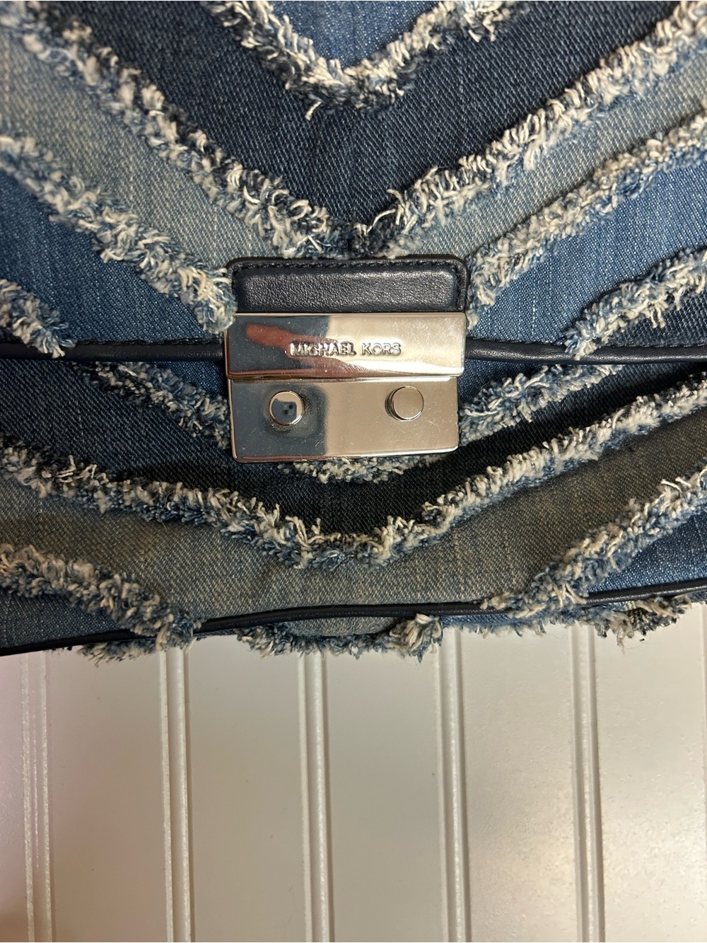 Michael Kors Small Denim Chevron Bag - Picture 6 of 11